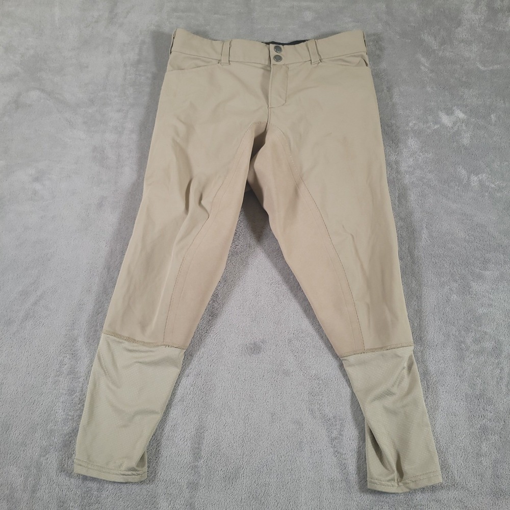 Irideon Riding Breeches Women 30 Tan Equestrian Pants Mesh Leg Panels USA Made